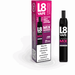 alternatywy dla Esin Vape, UR1 Vape 800 Puffs, L8 Vape 800 Puffs, wybór jednorazowych e-papierosów, różne modele vape dla początkujących - L8 Vape 800 puffs Grape Ice -
