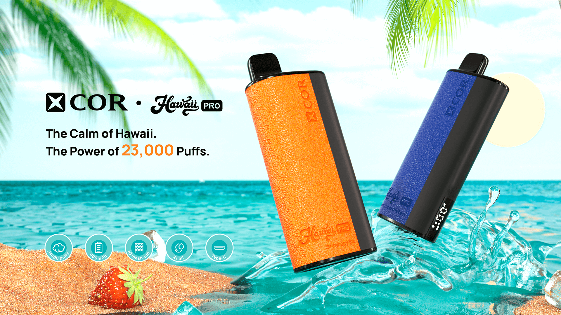 Marka Xcor, e-papieros Hawaii Pro 23000 Puffs, intensywne kompozycje smakowe, design vape - Hawaii Pro – xcorvape