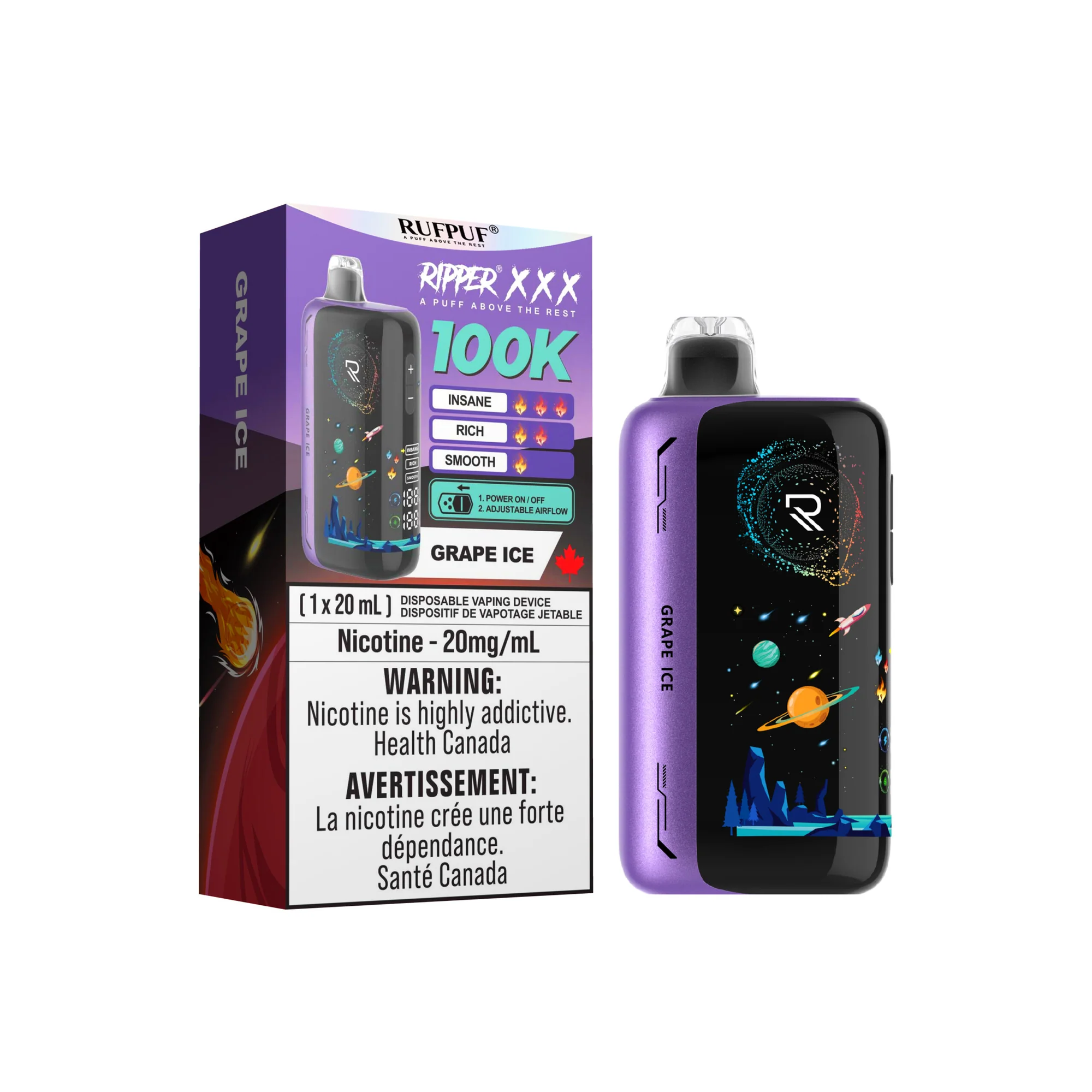 XCOR Tyrant 23000 disposable vape, premium industrial design vape, hardcore vaper device, rugged e-cigarette - GCore Ripper Turbo 3 25k/20mg/20ml Canada, Calgary, Edmonton ecig ...