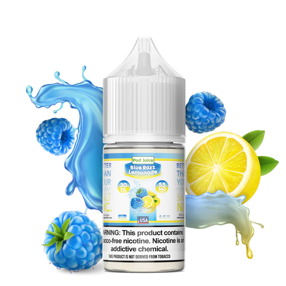 Blue Razz Lemonade vape flavor art, vibrant blueberry raspberry lemonade e-liquid, electric sweet-sour vape - Blue Razz Lemonade Tobacco-Free Nicotine