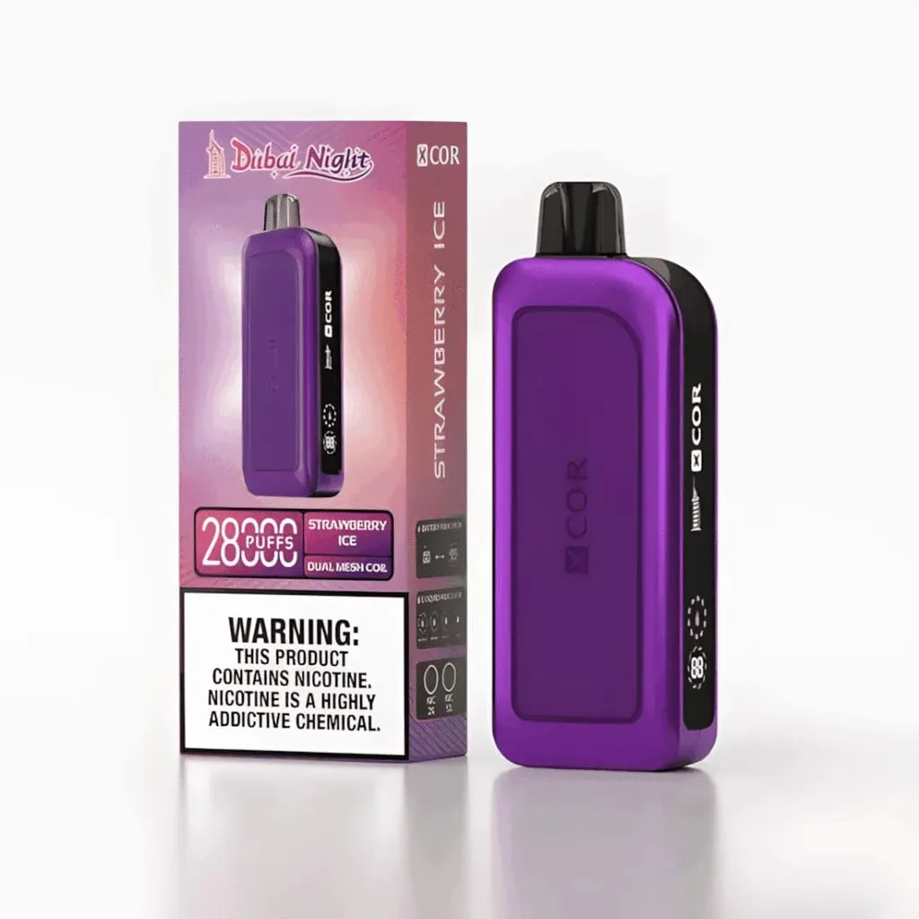 Xcor Dubai Night 28000 luxurious vape, elegant disposable e-cigarette, premium hassle-free vape device - XCOR Dubai Night 28k vs. Airmez Matrix Pro 30k Vape Comparison