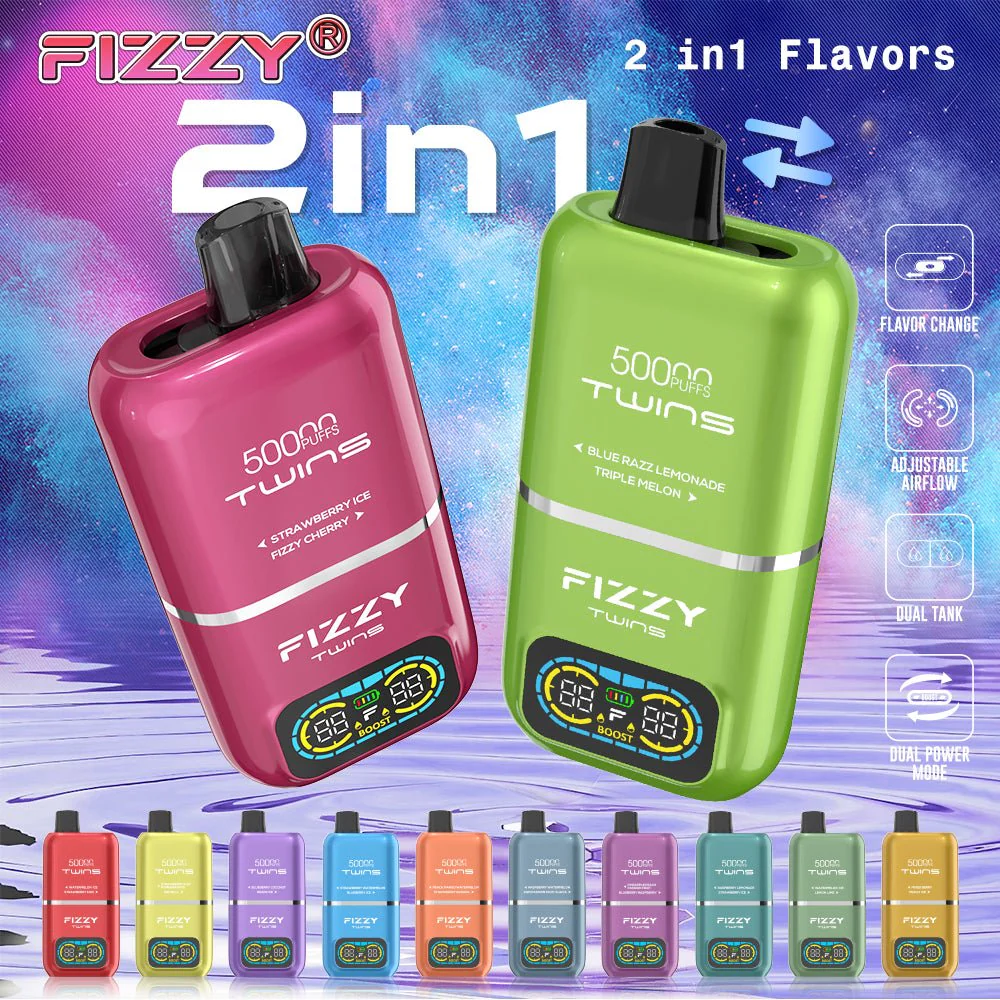 Fizzy Twins 50000 następca, Bang Blaze 40000, e-papieros dual flavor, ewolucja vape - EU Warehouse FIZZY TWINS 50000 Puffs Disposable Vape Wholesale ...