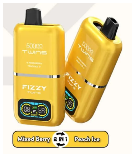 Fizzy Twins Dwusmakowe 50000 Puffs, Dual Mesh Coil technologia, e-papieros dwusmakowy - Fizzy Twins 50000: Wybierz swój duet smaków