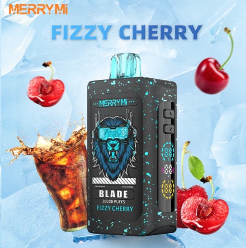 Lemon Frozen vape smak, Fizzy Cherry Ice e-papieros, owoce i lód vape, soczyste aromaty e-papierosa, lemoniada cytrynowa wiśnia gazowana - Merry Mi Blade Jednorazowy e-papieros 30000 Buchów o smaku ...