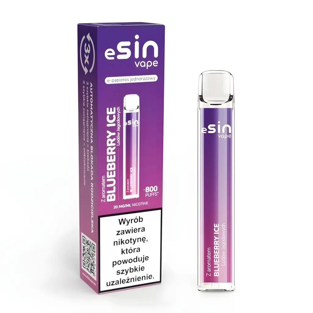 Smaki Esin Vape, najlepsze smaki e-papierosa, owoce do vape, jednorazówki owocowe, kolekcja smaków Esin - eSin Vape 800 Puffs Jednorazowy Vape - VapeDream