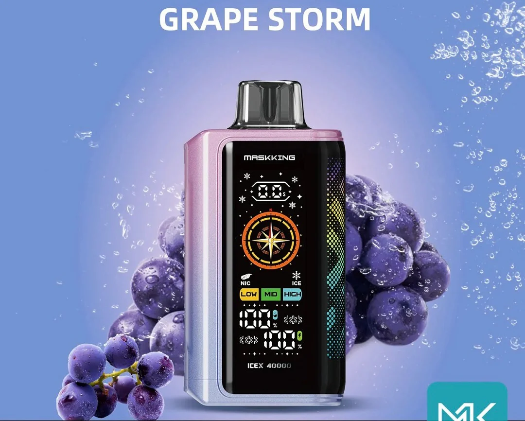 Maskking ICEX Grape Storm, mrożone winogrona, winogrono z lodem vape, słodki mroźny smak e-papierosa, ciemne winogrona zamrożone - MaskKing IceX - Double Grape – Vape Corner E-Cig Shop