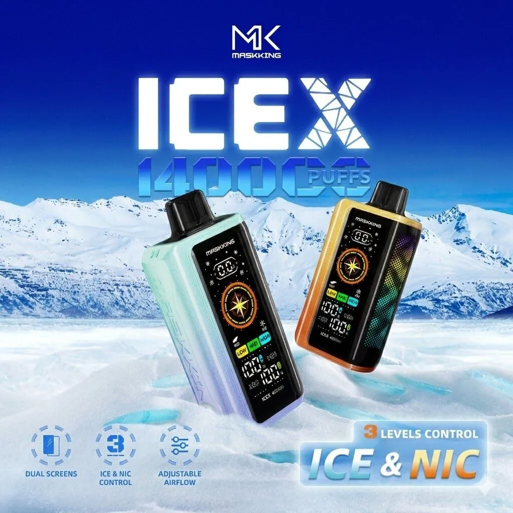 Maskking ICEX 40000 Watermelon Ice, e-papieros mocny chłód, vape arbuz syberyjski, jednorazowy e-papieros czarny - BUY MASKKING ICEX 40000 PUFFS DISPOSABLE VAPE