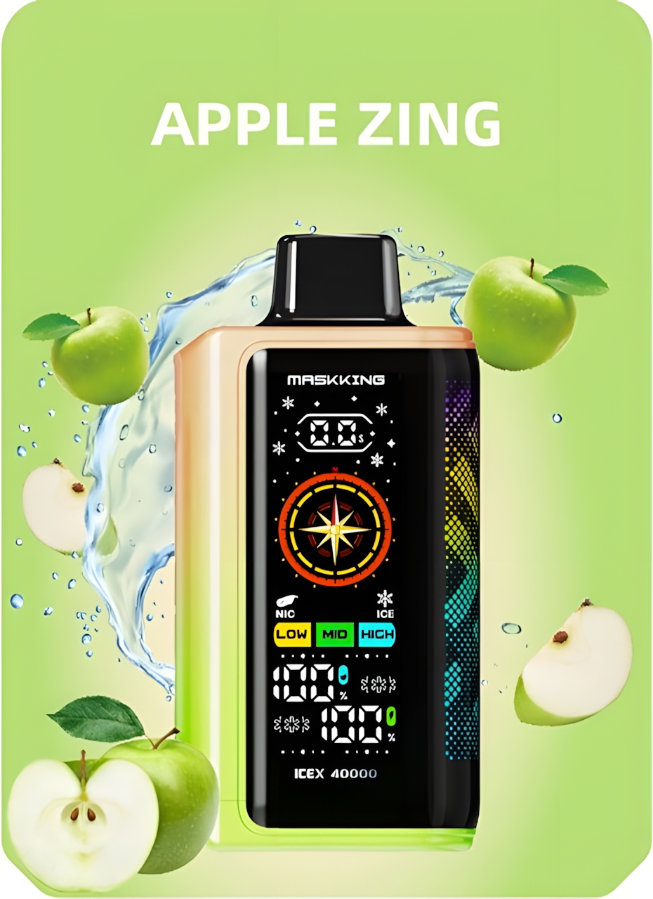 Maskking ICEX e-papieros smak, e-liquid grape storm, apple zing vape, kostki lodu winogrona jabłka, e-papieros z efektem mrożonym - Maskking ICEX 40000: Najlepszy Wybór 2026 - 40 000 Zaciągnięć
