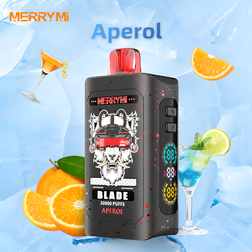MerryMi Blade 30000 kontra stary vape cegła, porównanie smukłego e-papierosa z grubym, innowacyjny design vape, duża pojemność smukły - Merry Mi Blade Jednorazowy e-papieros 30000 Buchów o smaku ...