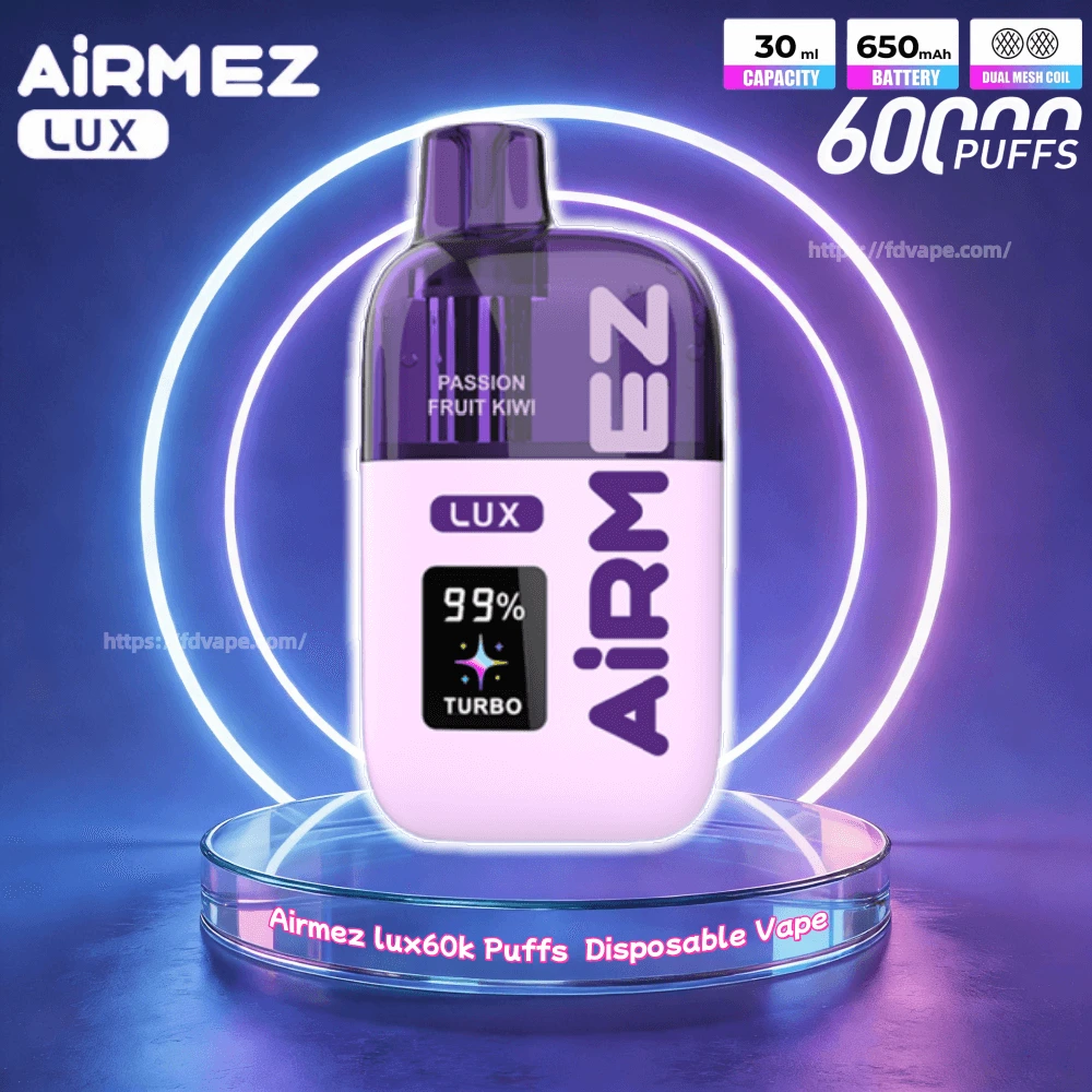Airmez Lux 60000 Puffs e-papieros wyświetlacz, vape z ekranem LCD, zaawansowany e-papieros jednorazowy - Airmez Lux 60000 60k Puffs Disposable Vape Visible Tank ...