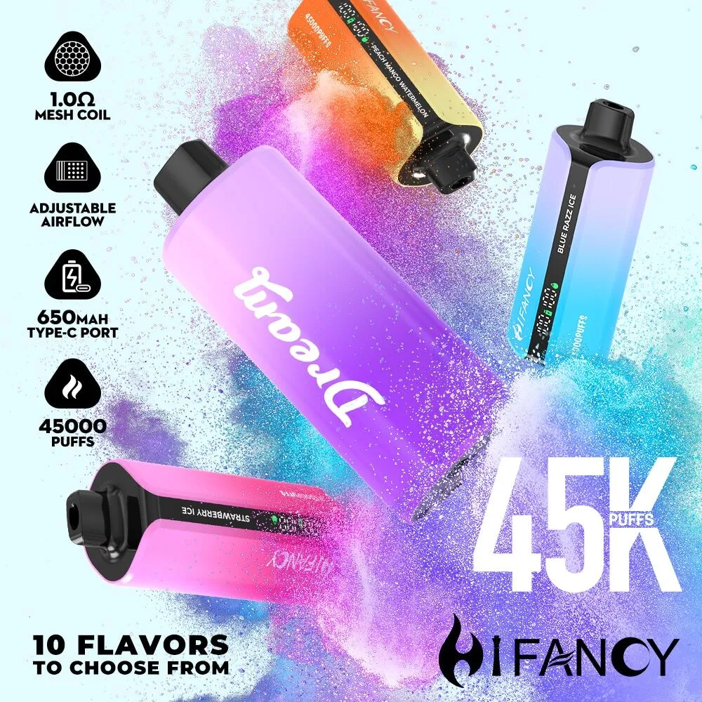 Hifancy Dream 45000 Puffs, zaawansowany e-papieros, 39 ml e-liquid, Dual Mesh system, port USB-C - EU Warehouse HIFANCY DREAM 45000 Puffs Disposable Vape ...