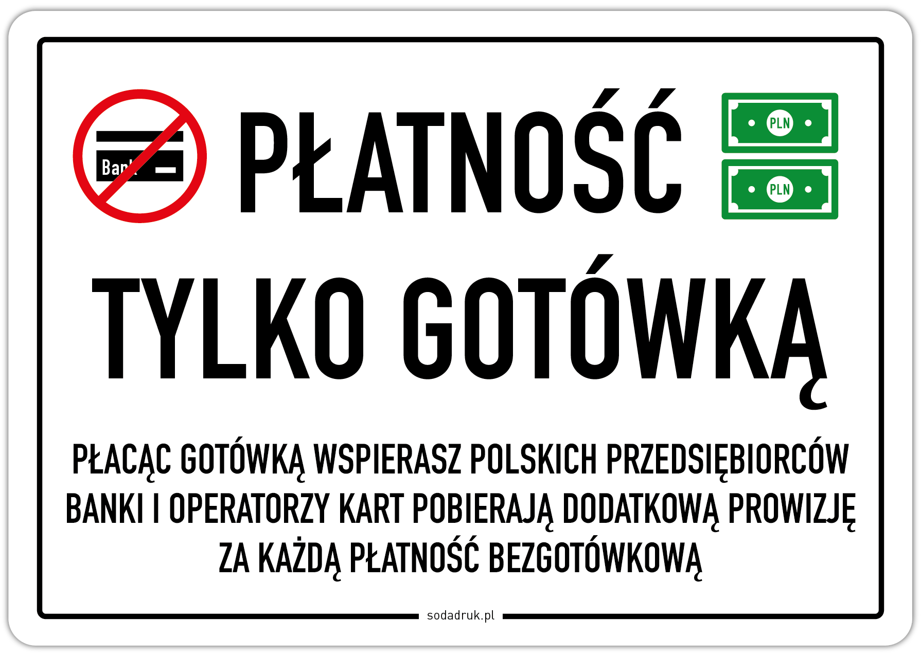 płatność za pobraniem vape, bezpieczne zakupy e-papierosa, płatność przy odbiorze, karta gotówka kurier dostawa - Płatność tylko gotówką – naklejka - Drukarnia SODAdruk.pl