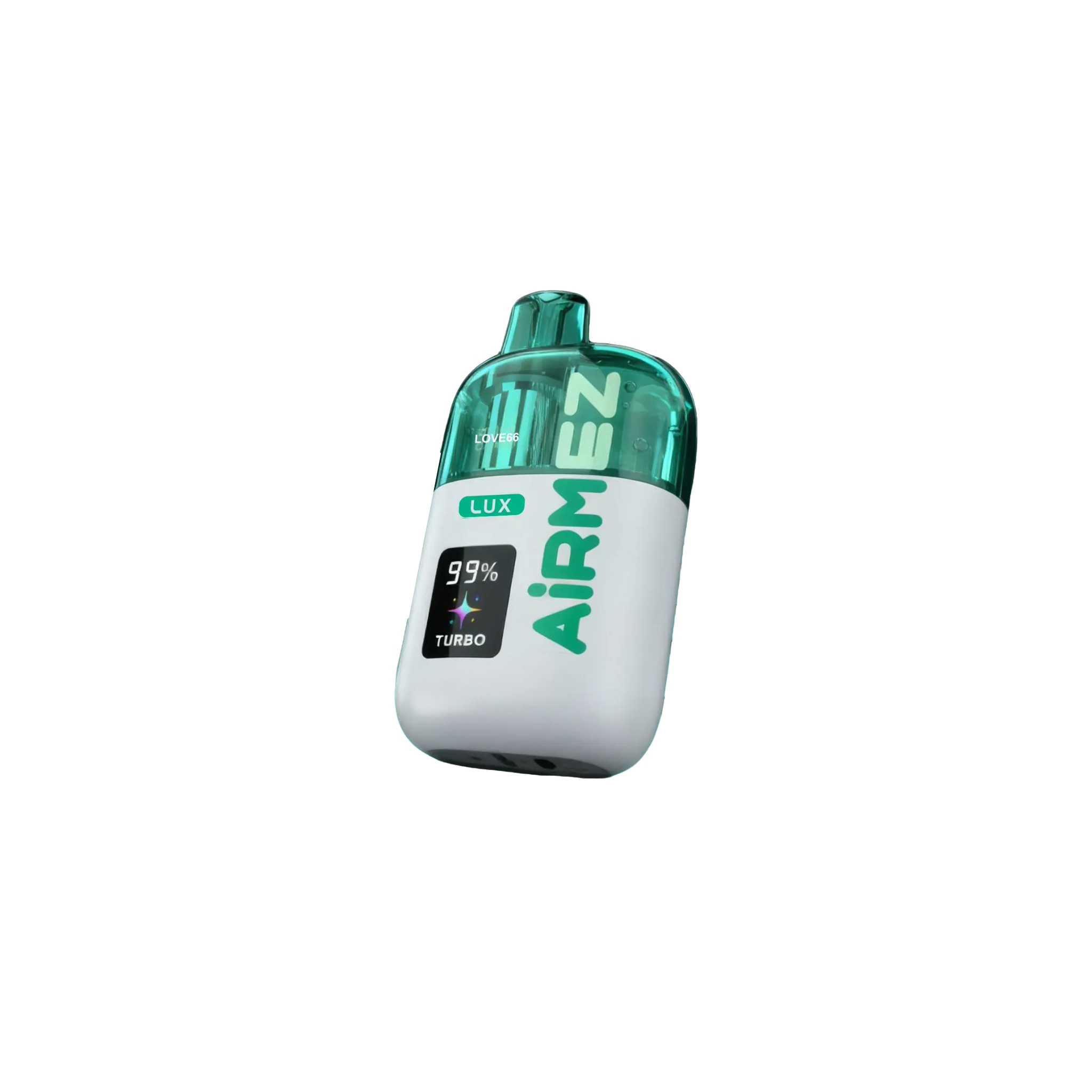 Wysokowydajny e-papieros Airmez Luz 60000 Puffs leżący na blacie, podkreślający jego dużą pojemność i solidny design.