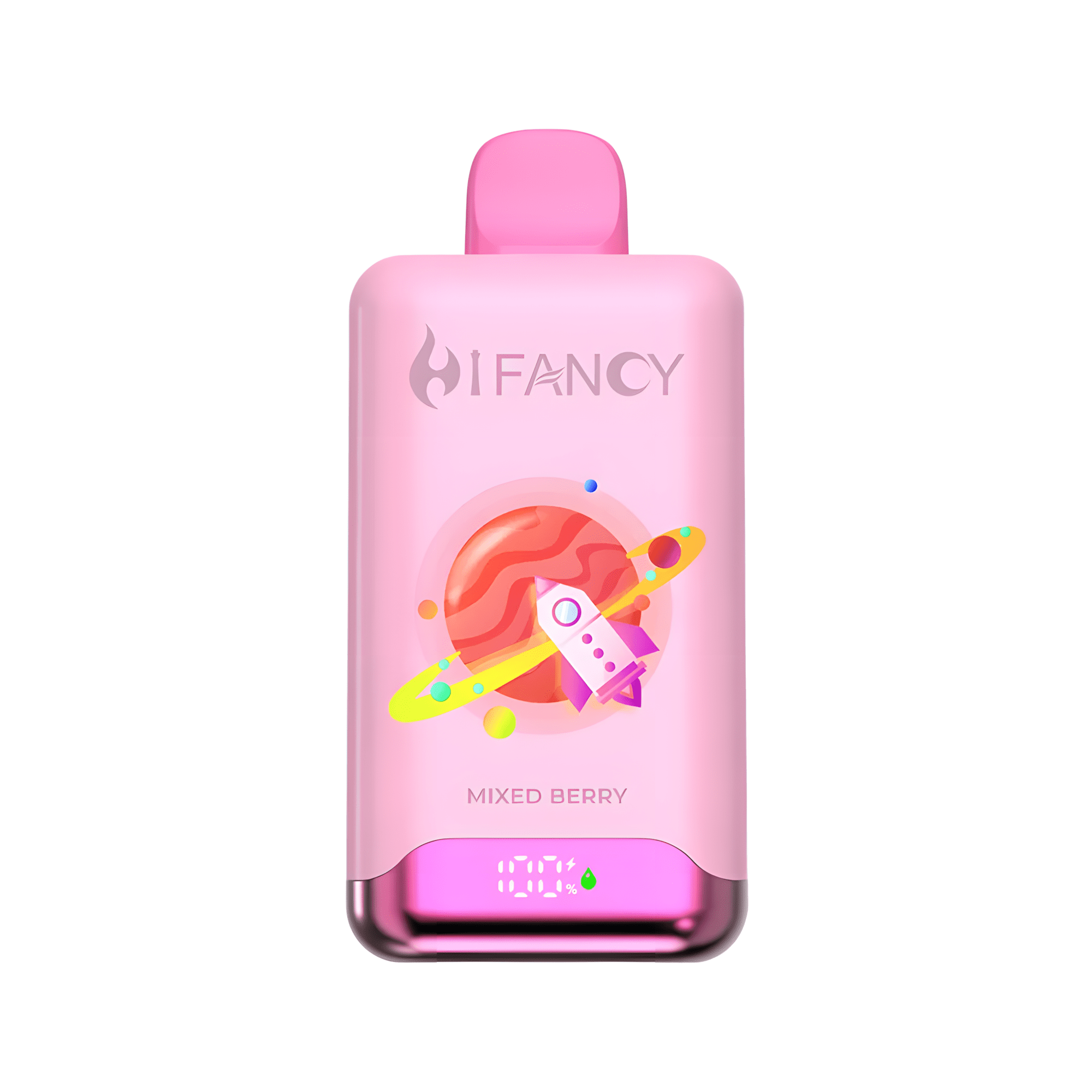 E-papieros Hifancy Space 50000 Puffs z widocznym (prześwitującym lub w przekroju) dużym zbiornikiem na 42 ml liquidu.