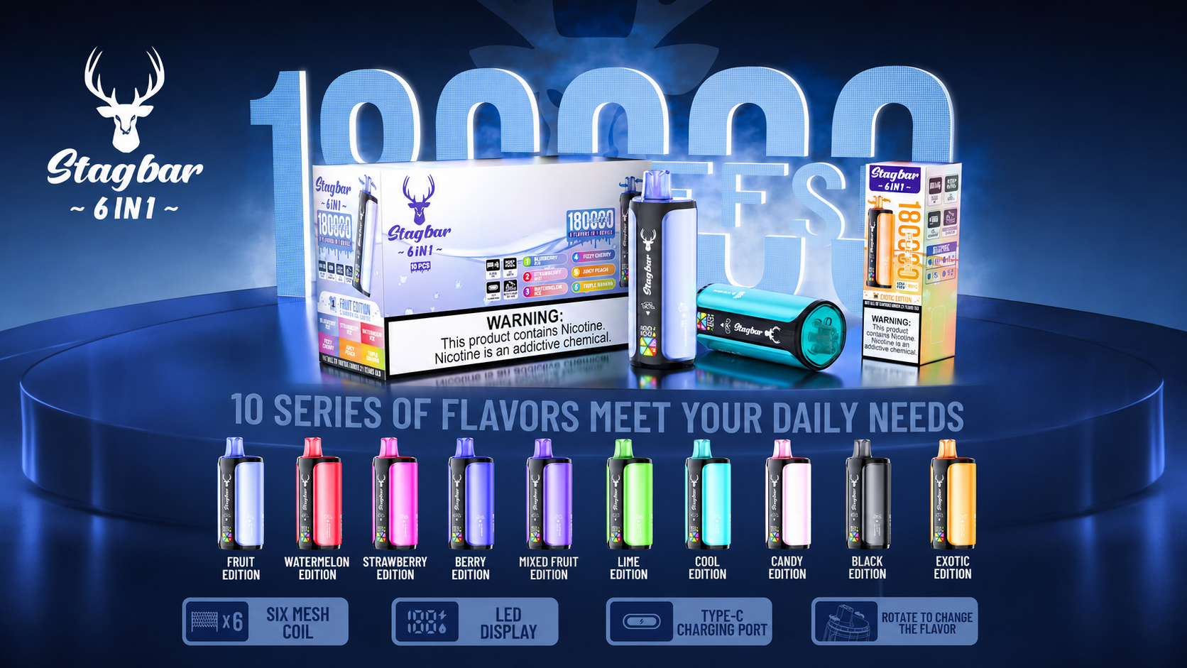 Stagbar 6in1 180000 Puffs